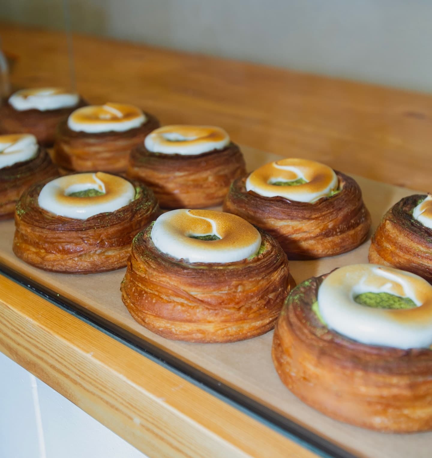 Custom lime-flavoured cronuts with torched meringue, made exclusively for the Lime-Thru Bakery pop-up